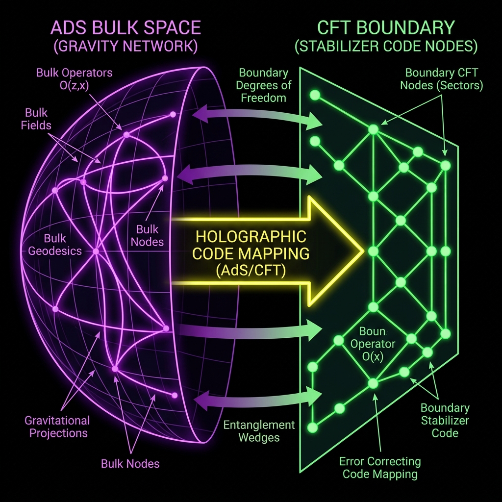 Figure 5.1: Holographic AdS/CFT Boundary bulk code mapping